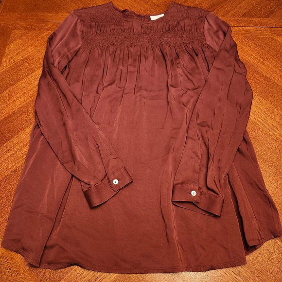 J. Jill Tops - Women's J.Jill Burgundy Long Sleeve Blouse M A2